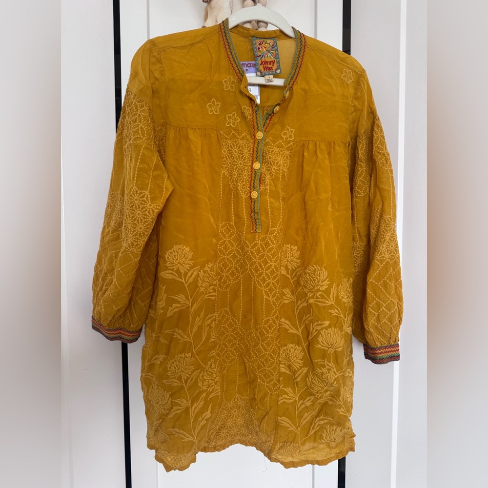 JOHNNY WAS Embroidered Blouse (or short dress)